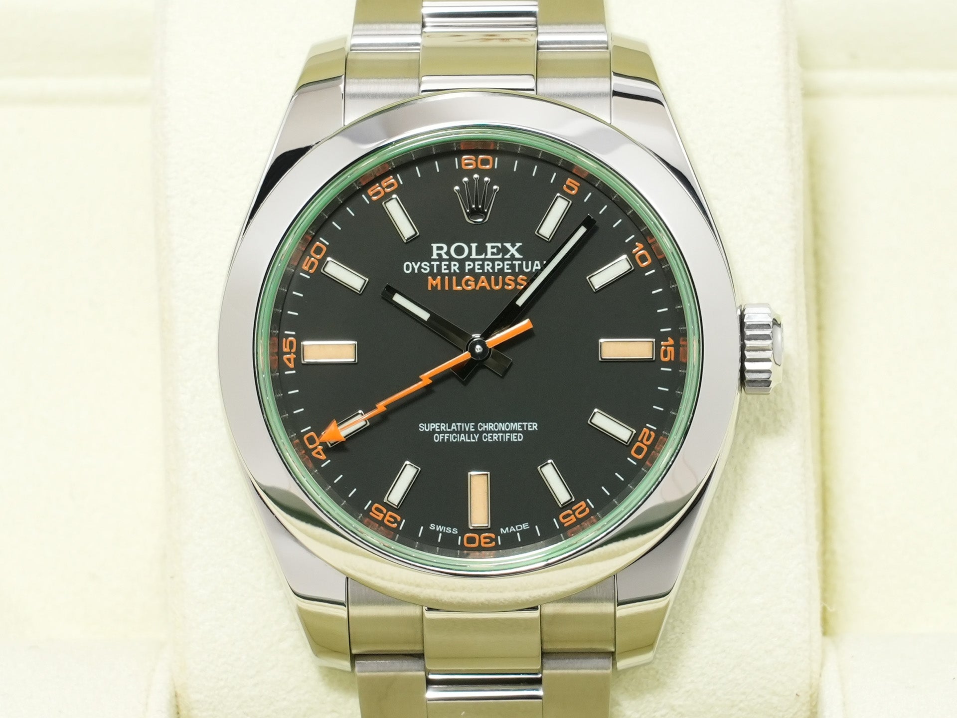 ロレックス ミルガウス Ref.116400GV ステンレススチール ブラック文字盤 美中古 fsn67pi2