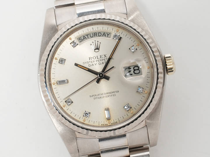 ロレックス デイデイト36 Ref.18039A ホワイトゴールド シルバー文字盤 中古 bz5mi8xy
