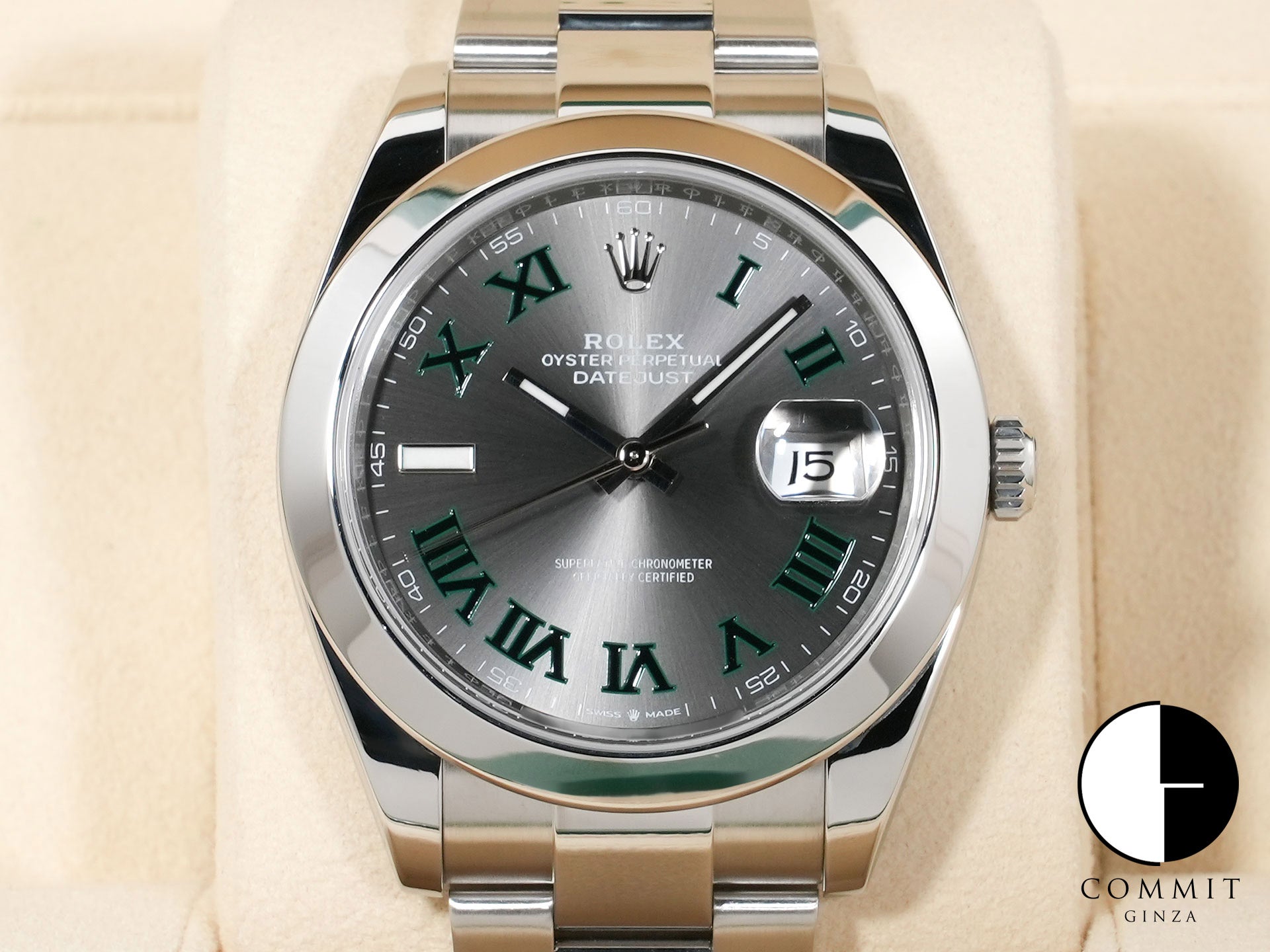 ロレックス デイトジャスト41 Ref.126300 ステンレススチール スレートローマン文字盤 オイスターブレスレット 美品 35adk9eu