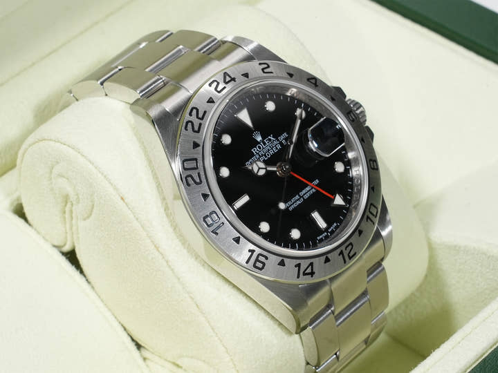 Rolex Explorer II Ref. 16570 Stainless Steel Black Dial Oyster Bracelet Used 2aqavxjv