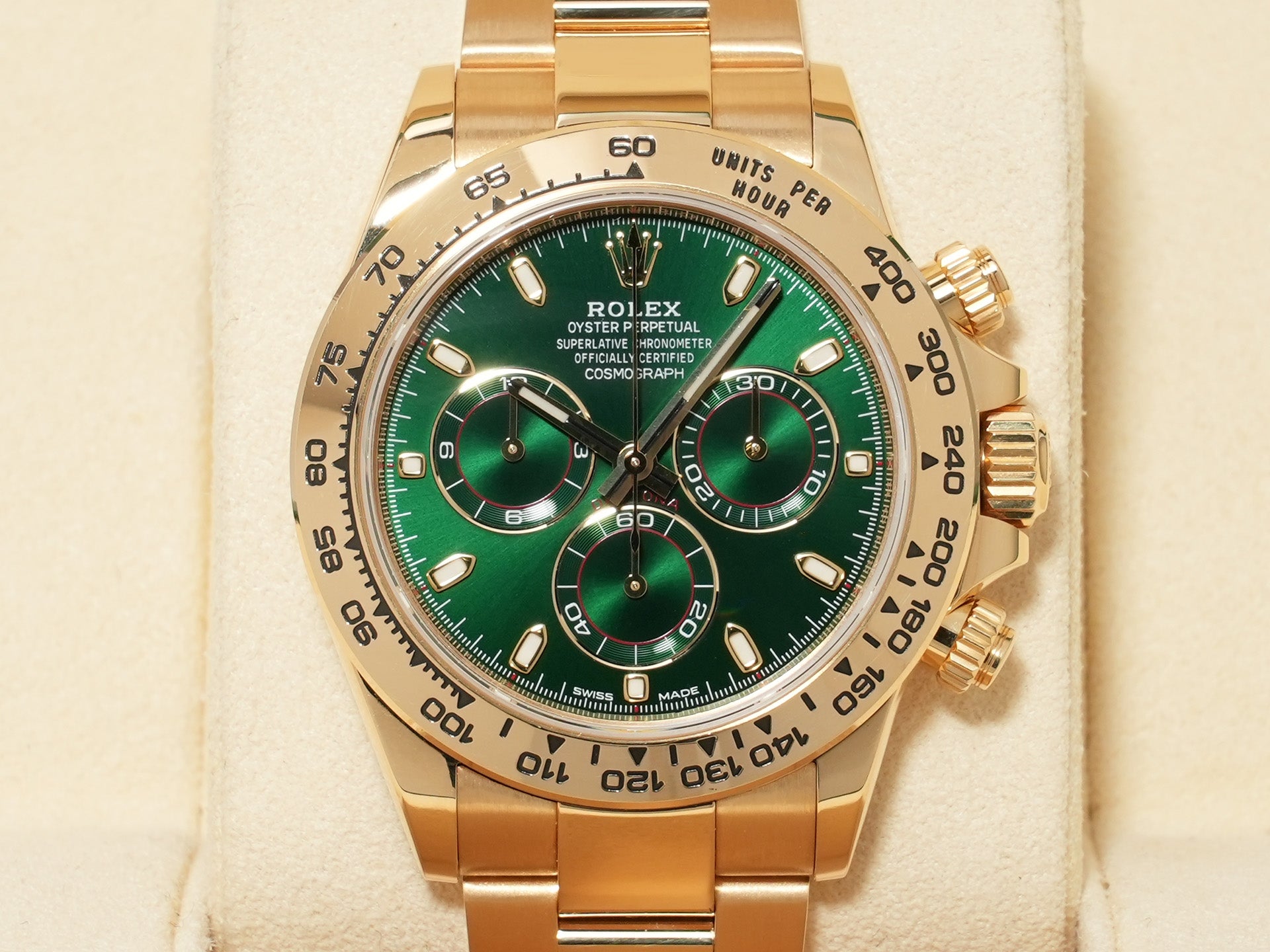 ロレックス デイトナ Ref.116508 イエローゴールド グリーン文字盤 中古 sqw75jy7