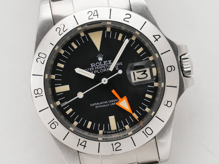 ロレックス エクスプローラーII Ref.1655 ステンレススチール ブラック文字盤 オイスターブレスレット 中古 qfy449xn
