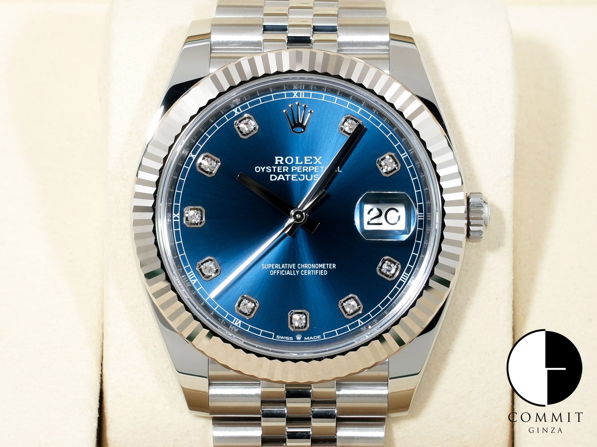 Rolex Datejust 41 Ref. 126334G Stainless Steel/White Gold Bright Blue Dial Jubilee Bracelet Unused rmm5jy3h