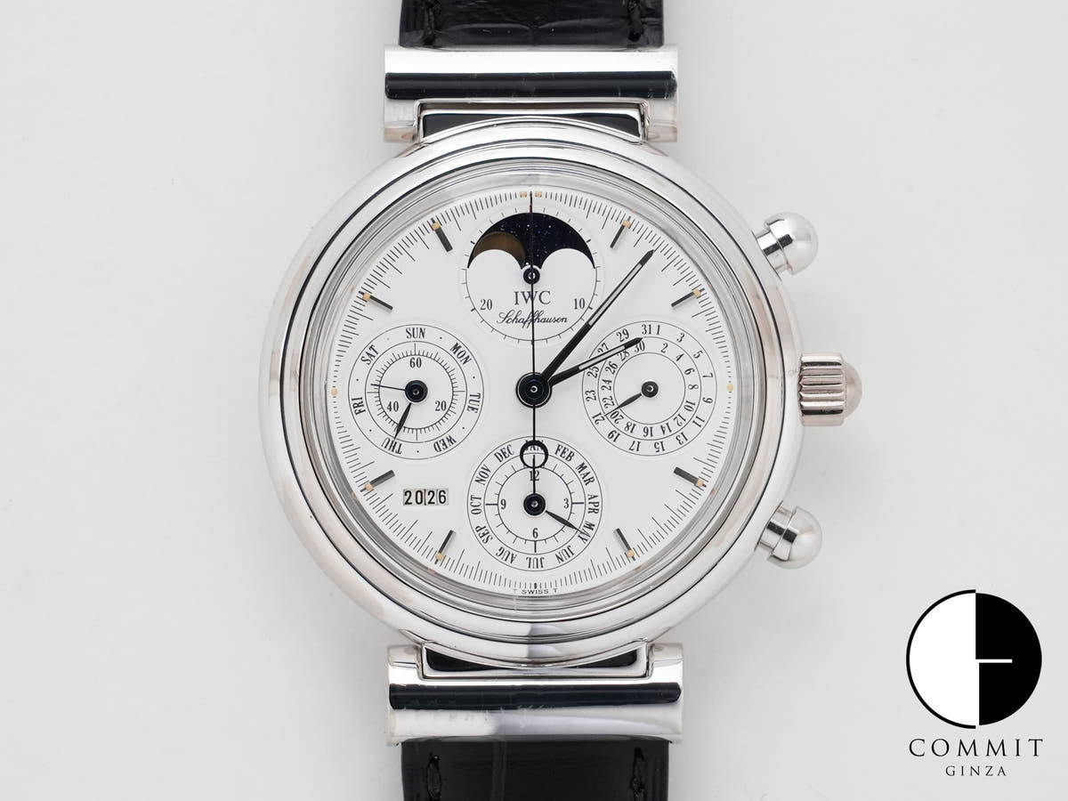 IWC ダ・ヴィンチ パーペチュアルカレンダー クロノグラフ Ref.IW3750 ホワイトゴールド ホワイト文字盤 美中古 qptkmmnd