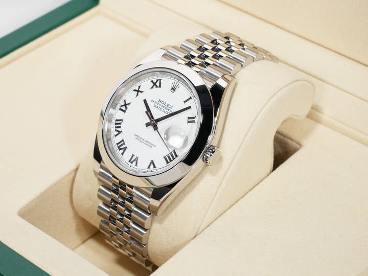 Rolex Datejust 41 Ref. 126300 Stainless Steel White Roman Dial Jubilee Bracelet Unused mx3pdd2d