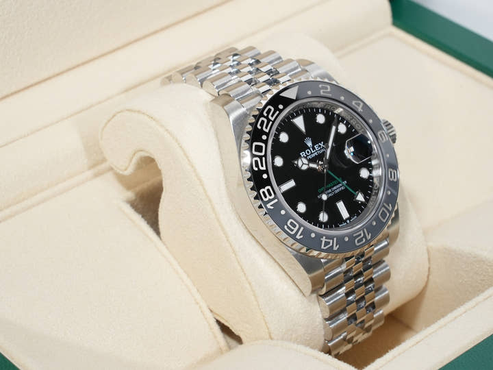 ROLEX GMT-Master II Ref.126710GRNR Stainless Steel Black Dial Jubilee Bracelet Excellent Condition 3p3natxc