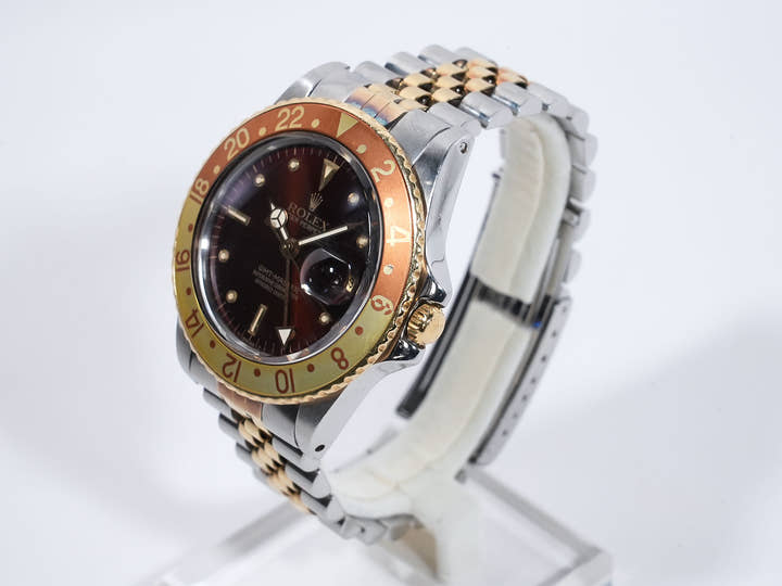 ロレックス GMTマスター Ref.16753 ステンレススチール/イエローゴールド ブラウン文字盤 ジュビリーブレスレット 中古 b7inqk6m