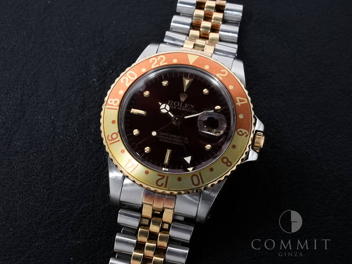 ロレックス GMTマスター Ref.16753 ステンレススチール/イエローゴールド ブラウン文字盤 ジュビリーブレスレット 中古 b7inqk6m