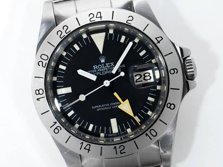 ロレックス エクスプローラーII Ref.1655 ステンレススチール ブラック文字盤 オイスターブレスレット 中古 mjsapxjb