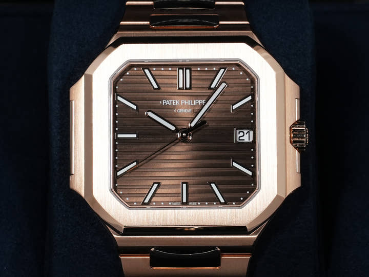 パテックフィリップ キュビタス Ref.7128/1R-001 ローズゴールド ブラウンソレイユ文字盤 美中古 72ty7cjd
