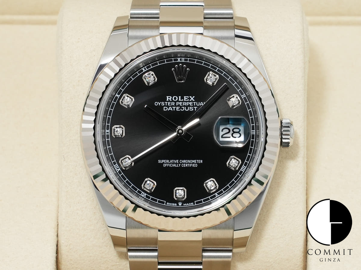 Rolex Datejust 41 Ref.126334G Stainless Steel/White Gold Black Dial with 10-point Diamonds Oyster Bracelet Unused 5zzfmnr3