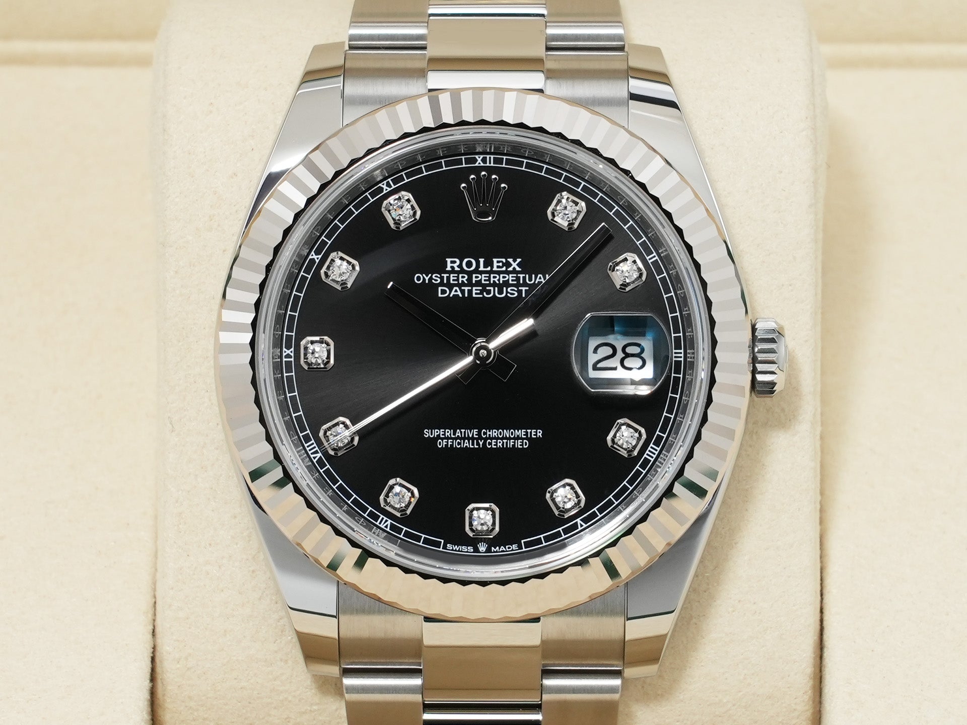 Rolex Datejust 41 Ref.126334G Stainless Steel/White Gold Black Dial with 10-point Diamonds Oyster Bracelet Unused 5zzfmnr3