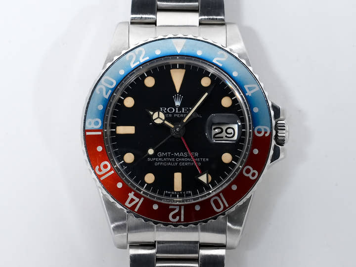 ロレックス GMTマスター Ref.1675 ステンレススチール ブラック文字盤 オイスターブレスレット 中古 eu798v54