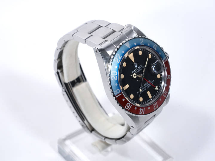 ロレックス GMTマスター Ref.1675 ステンレススチール ブラック文字盤 オイスターブレスレット 中古 eu798v54