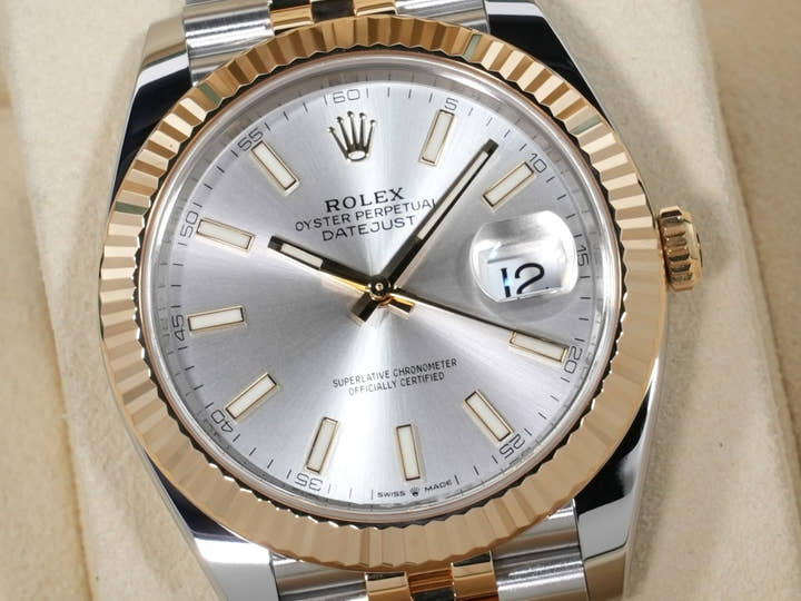 Rolex Datejust 41 Ref. 126333 Stainless Steel/Yellow Gold Silver Dial Jubilee Bracelet Excellent Condition uzpj98ia