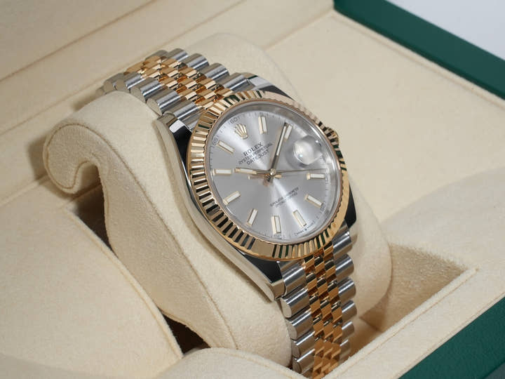 Rolex Datejust 41 Ref. 126333 Stainless Steel/Yellow Gold Silver Dial Jubilee Bracelet Excellent Condition uzpj98ia