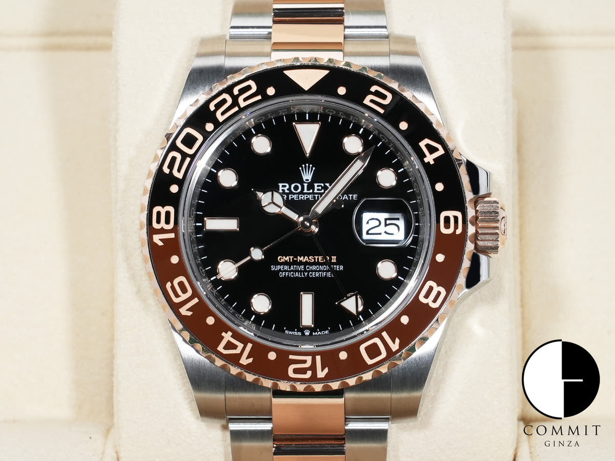 ROLEX GMT-Master II Ref.126711CHNR Stainless Steel/Everose Gold Black Dial Oyster Bracelet Used gu3awkfm