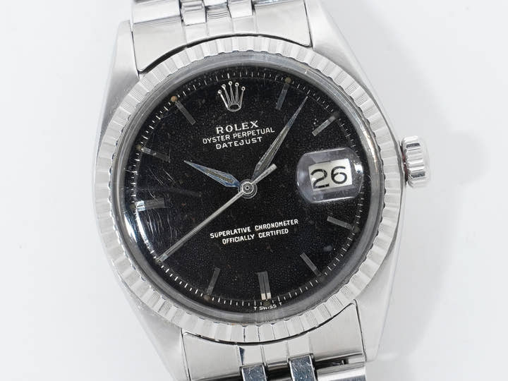 Rolex Datejust 36 Ref. 1603 Stainless Steel Black Mirror Dial Pre-Owned b5rb6rrm