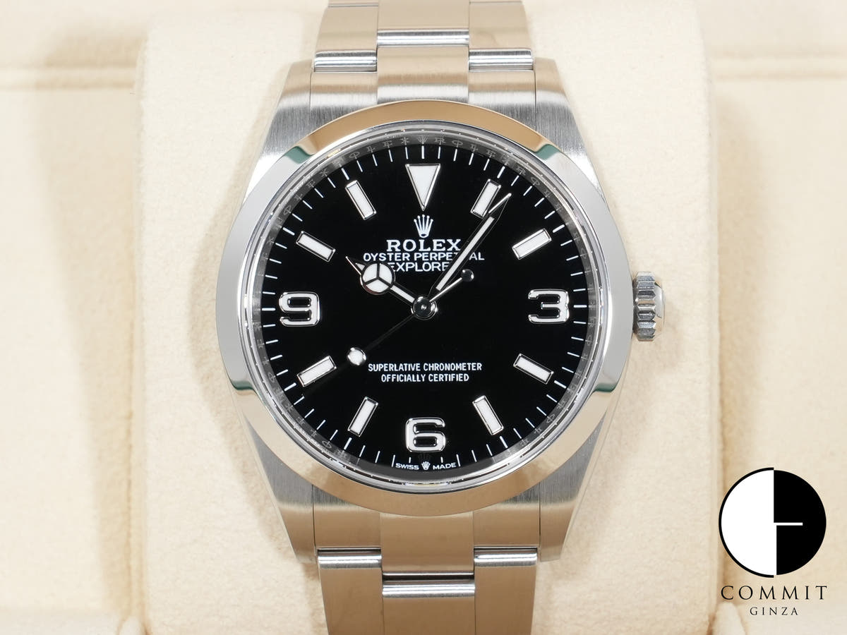 ROLEX Explorer 36 Ref. 124270 Stainless Steel Black Dial Oyster Bracelet Used ytpg2dxx