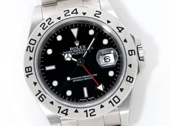 ロレックス エクスプローラーII Ref.16570 ステンレススチール ブラック文字盤 オイスターブレスレット 美中古 8k2y2ijw
