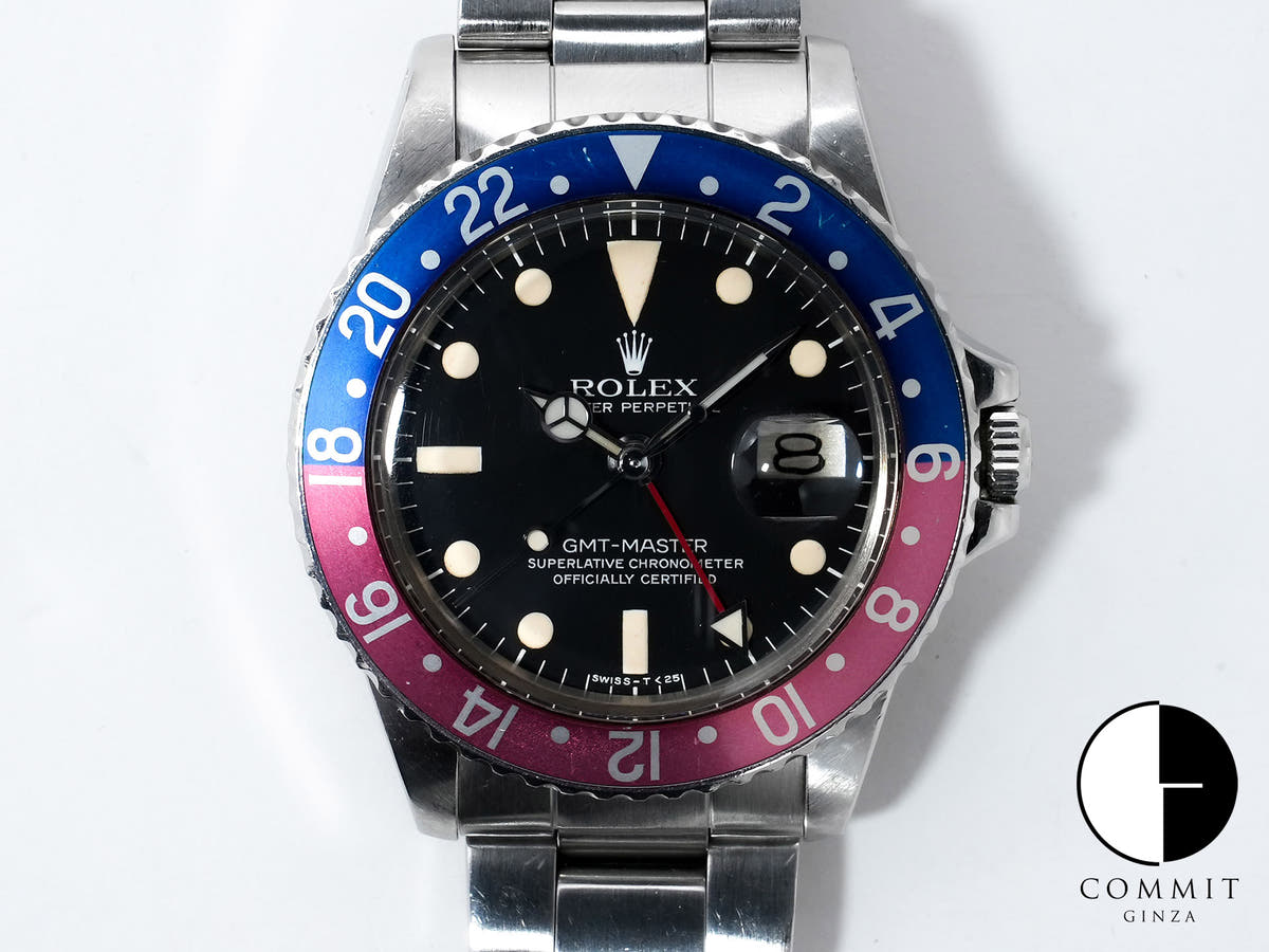 ロレックス GMTマスター Ref.1675 ステンレススチール ブラック文字盤 オイスターブレスレット 中古 bpatfghy