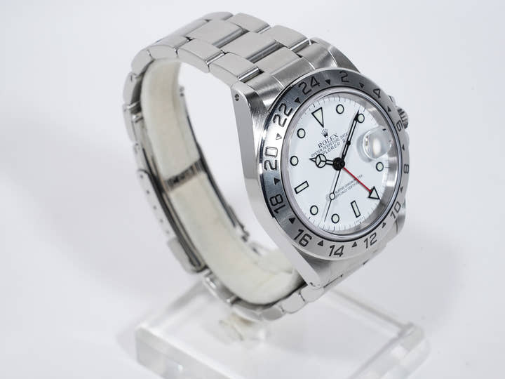 ロレックス エクスプローラーII Ref.16570 ステンレススチール ホワイト文字盤 オイスターブレスレット 美中古 pxtqqqu5