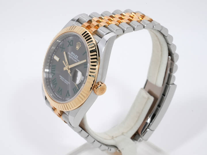 ロレックス デイトジャスト41 Ref.126333 ステンレススチール/イエローゴールド スレートローマン文字盤 ジュビリーブレスレット 中古 ndbc78hf