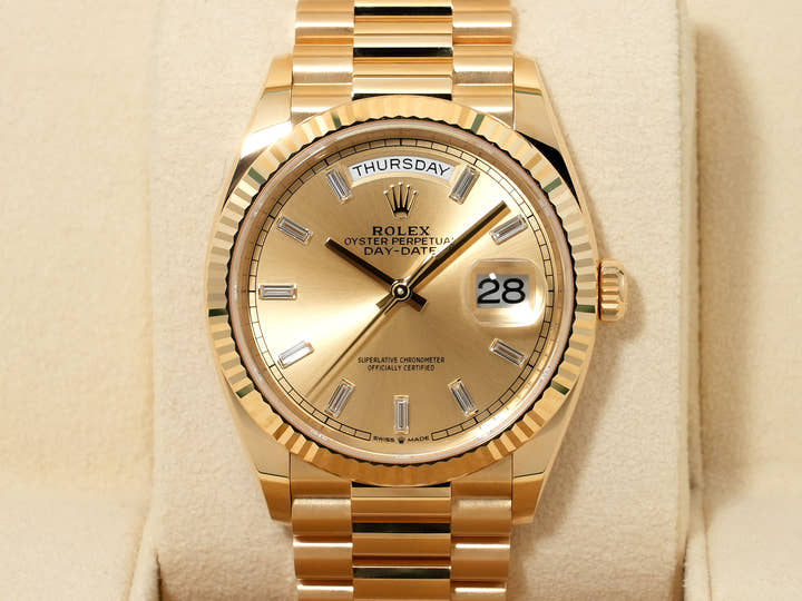 Rolex Day-Date 36 Ref. 128238A Yellow Gold Champagne Dial Near Mint keexwhjc