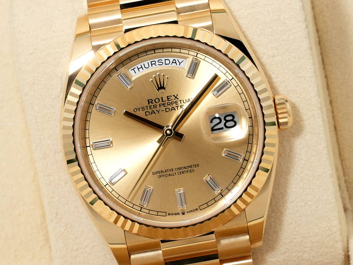 Rolex Day-Date 36 Ref. 128238A Yellow Gold Champagne Dial Near Mint keexwhjc