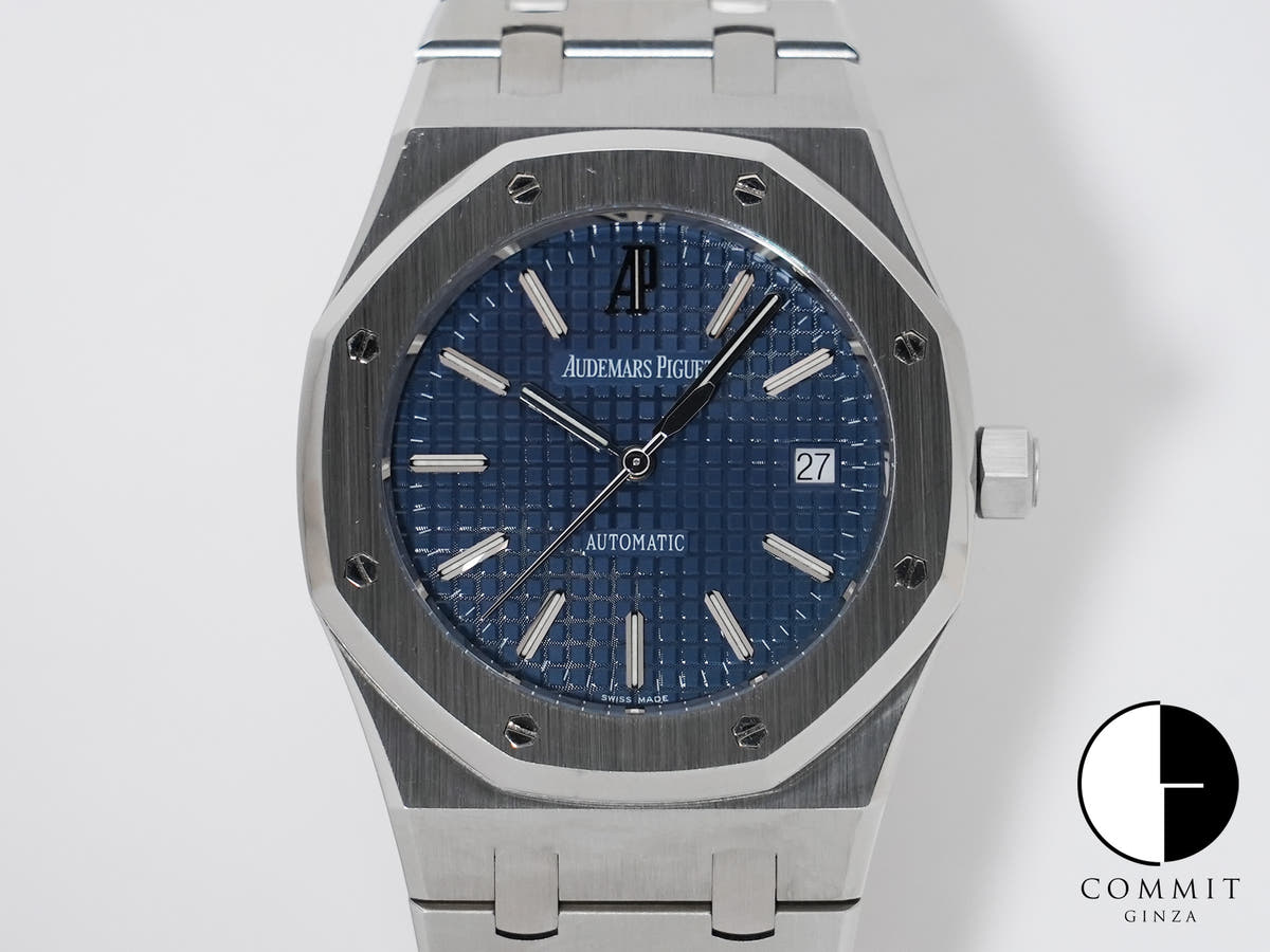 Audemars Piguet Royal Oak Ref.15300ST.OO.1220ST.02 Stainless Steel Blue Dial Excellent Condition 874aofid