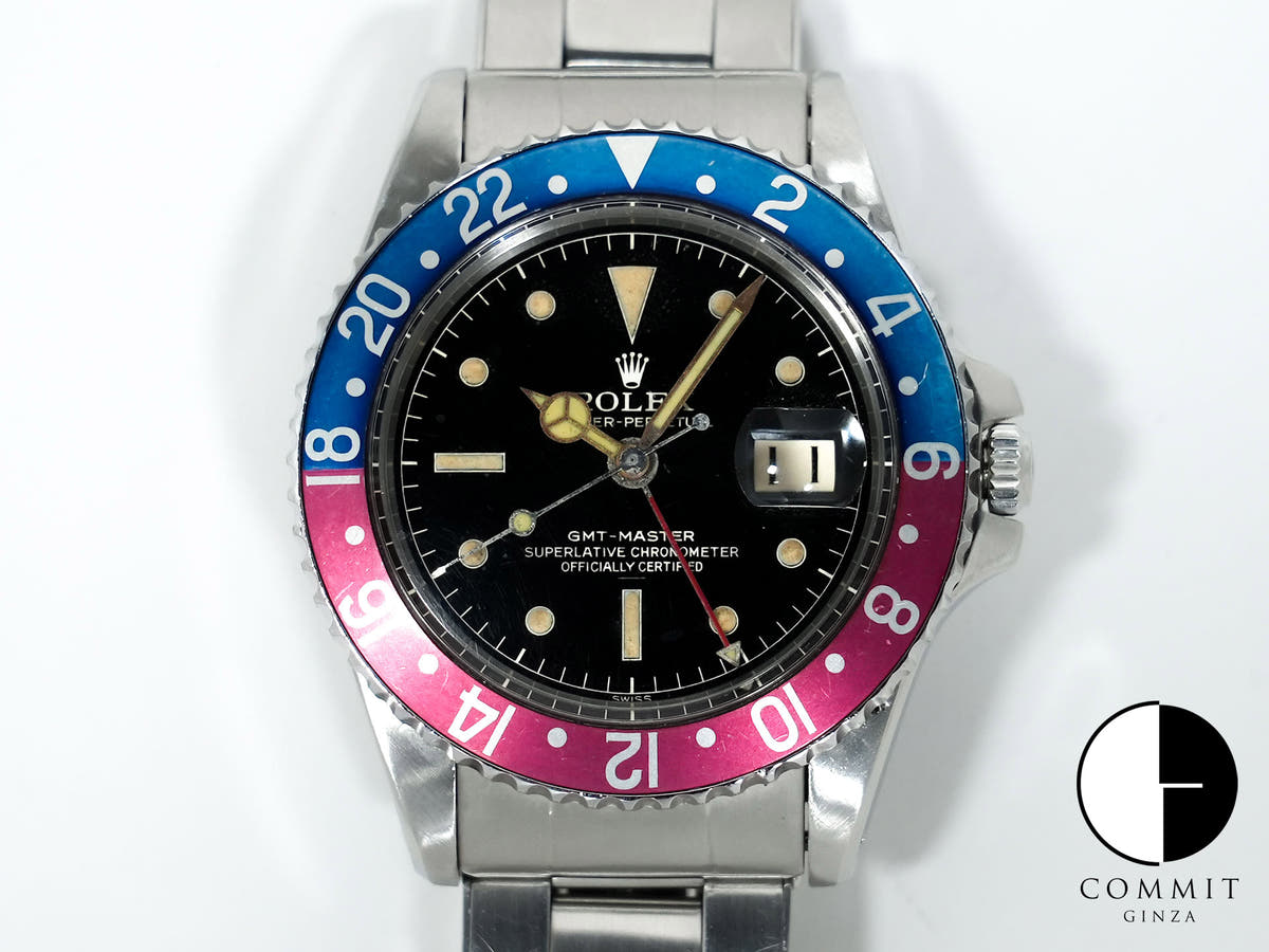 Rolex GMT-Master Ref. 1675 Stainless Steel Black Dial Oyster Bracelet Used rtevjywd