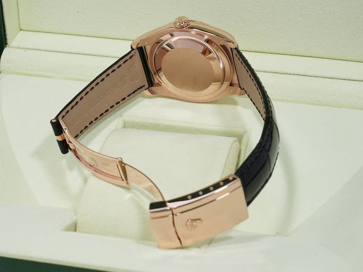 Rolex Datejust Zebra 36 Ref. 116135 Pink Gold Black/Diamond Dial Excellent Condition dyp9sdqb