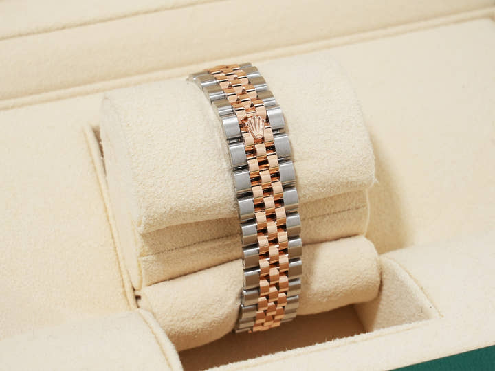 Rolex Datejust 28 Ref. 279161 Stainless Steel/Everose Gold Diamond-Set Rosé Dial Used rpjt2mpz