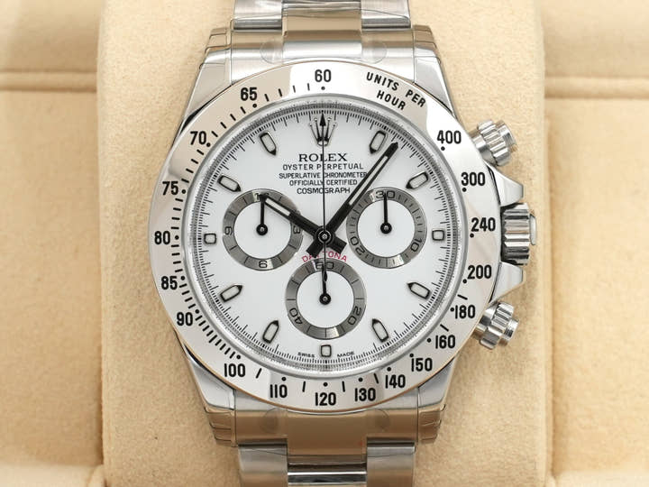 Rolex Daytona Ref. 116520 Stainless Steel White Dial Unused vi68njna