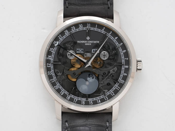 Vacheron Constantin Traditionnelle Complete Calendar Openface Ref. 4020T/000G-B655 White Gold Skeleton Dial Used w6intbgs