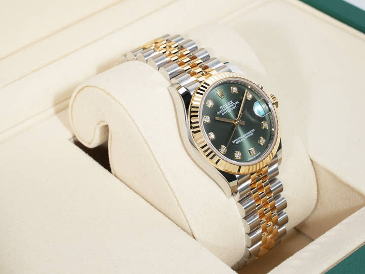 Rolex Datejust Ref. 278273 Stainless Steel/Yellow Gold Olive Green Dial Jubilee Bracelet Unused 6hcdapv3