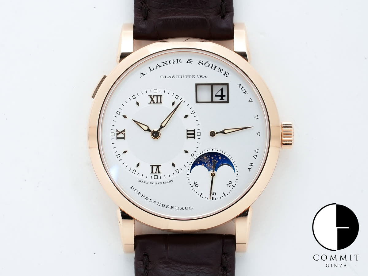 A. Lange & Söhne Lange 1 Moon Phase Ref. 192.032 Pink Gold Silver Dial Excellent Condition jhw2ijrg