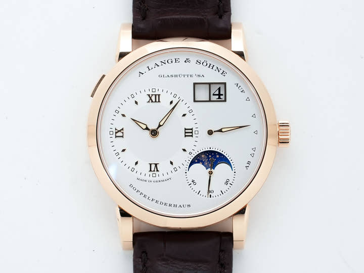 A. Lange & Söhne Lange 1 Moon Phase Ref. 192.032 Pink Gold Silver Dial Excellent Condition jhw2ijrg
