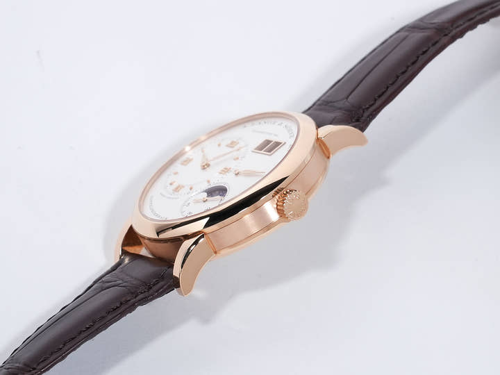 A. Lange & Söhne Lange 1 Moon Phase Ref. 192.032 Pink Gold Silver Dial Excellent Condition jhw2ijrg