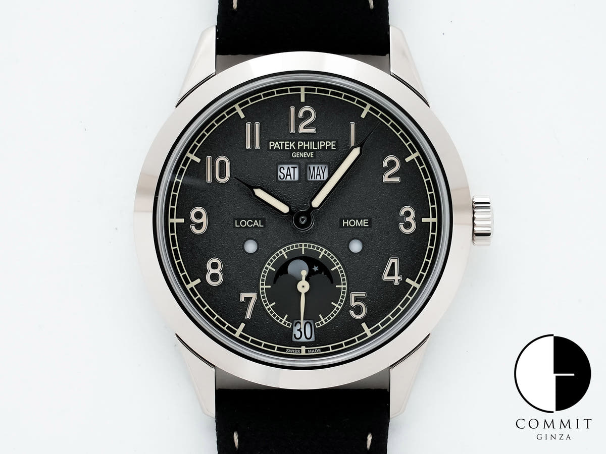 Patek Philippe Annual Calendar Travel Time Ref.5326G-001 White Gold Textured Anthracite Dial Excellent Condition h24ptads