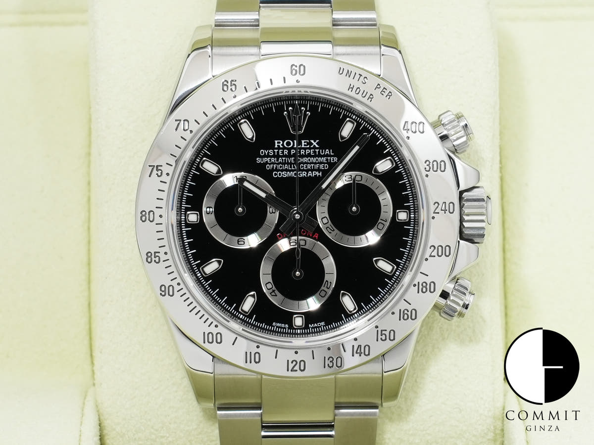 Rolex Daytona Ref. 116520 Stainless Steel Black Dial Excellent Condition gguga8gn