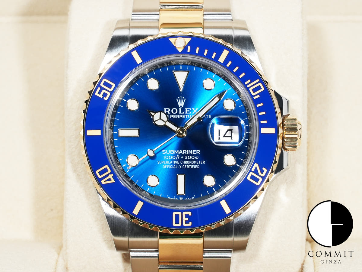 ROLEX Submariner Date Ref. 126613LB Stainless Steel/Yellow Gold Blue Dial Excellent Condition uqgtcf86
