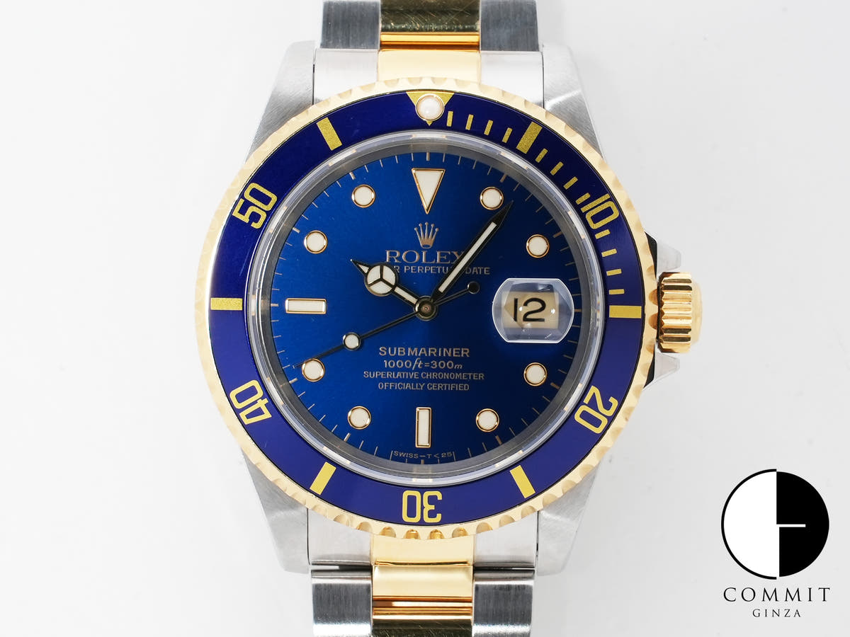 Rolex Submariner Date Ref. 16613 Stainless Steel/Yellow Gold Blue Dial Used do8f2gsx