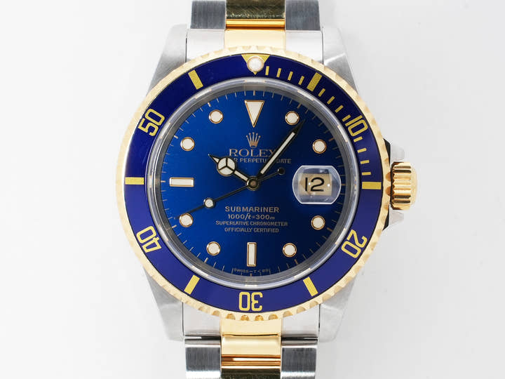 Rolex Submariner Date Ref. 16613 Stainless Steel/Yellow Gold Blue Dial Used do8f2gsx