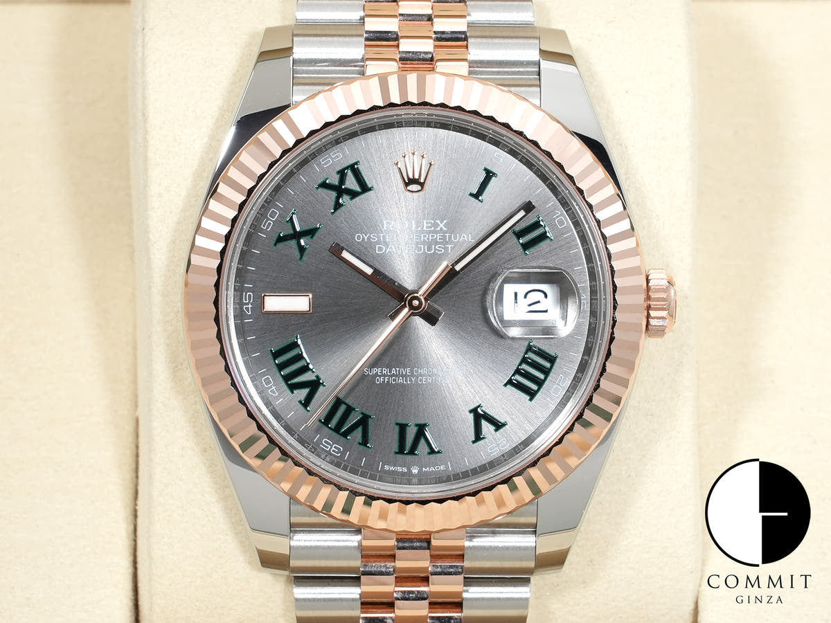 Rolex Datejust 41 Ref. 126331 Stainless Steel/Everose Gold Slate Roman Dial Jubilee Bracelet Used fhujomwu