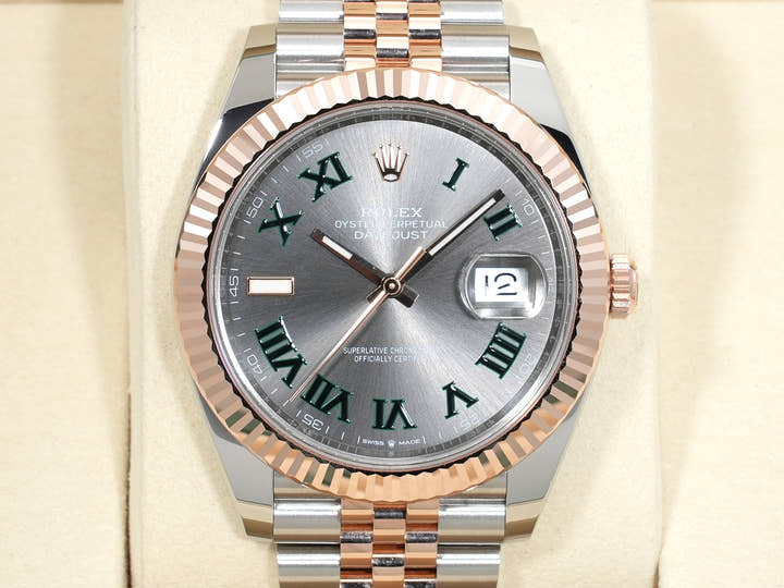 Rolex Datejust 41 Ref. 126331 Stainless Steel/Everose Gold Slate Roman Dial Jubilee Bracelet Used fhujomwu