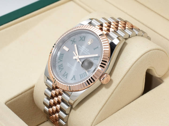 Rolex Datejust 41 Ref. 126331 Stainless Steel/Everose Gold Slate Roman Dial Jubilee Bracelet Used fhujomwu