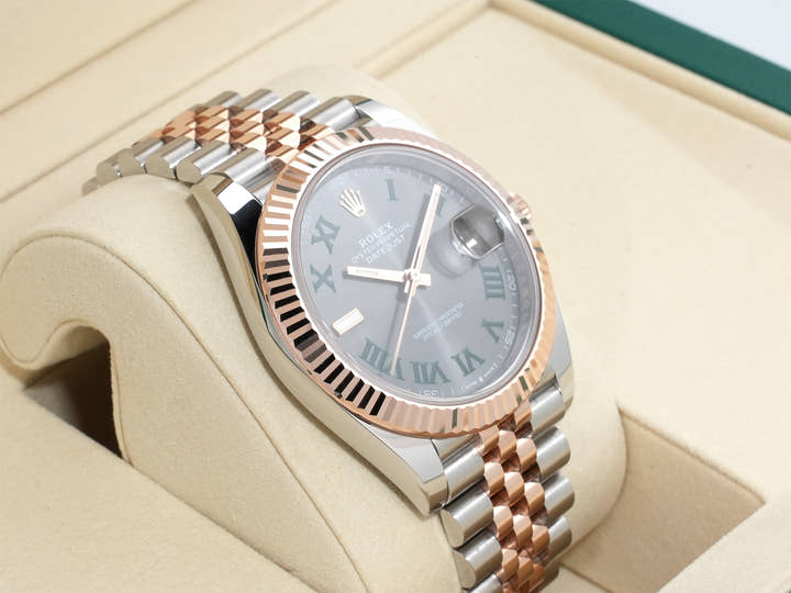 Rolex Datejust 41 Ref. 126331 Stainless Steel/Everose Gold Slate Roman Dial Jubilee Bracelet Used fhujomwu