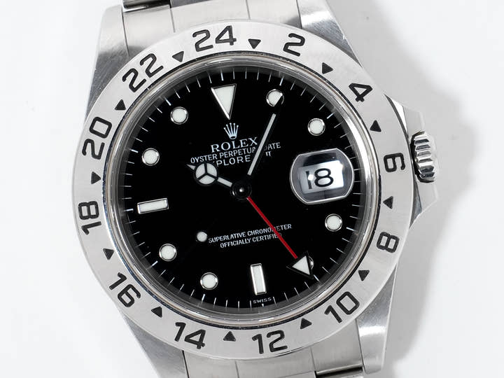 ロレックス エクスプローラーII Ref.16570 ステンレススチール ブラック文字盤 オイスターブレスレット 中古 2yeizqof