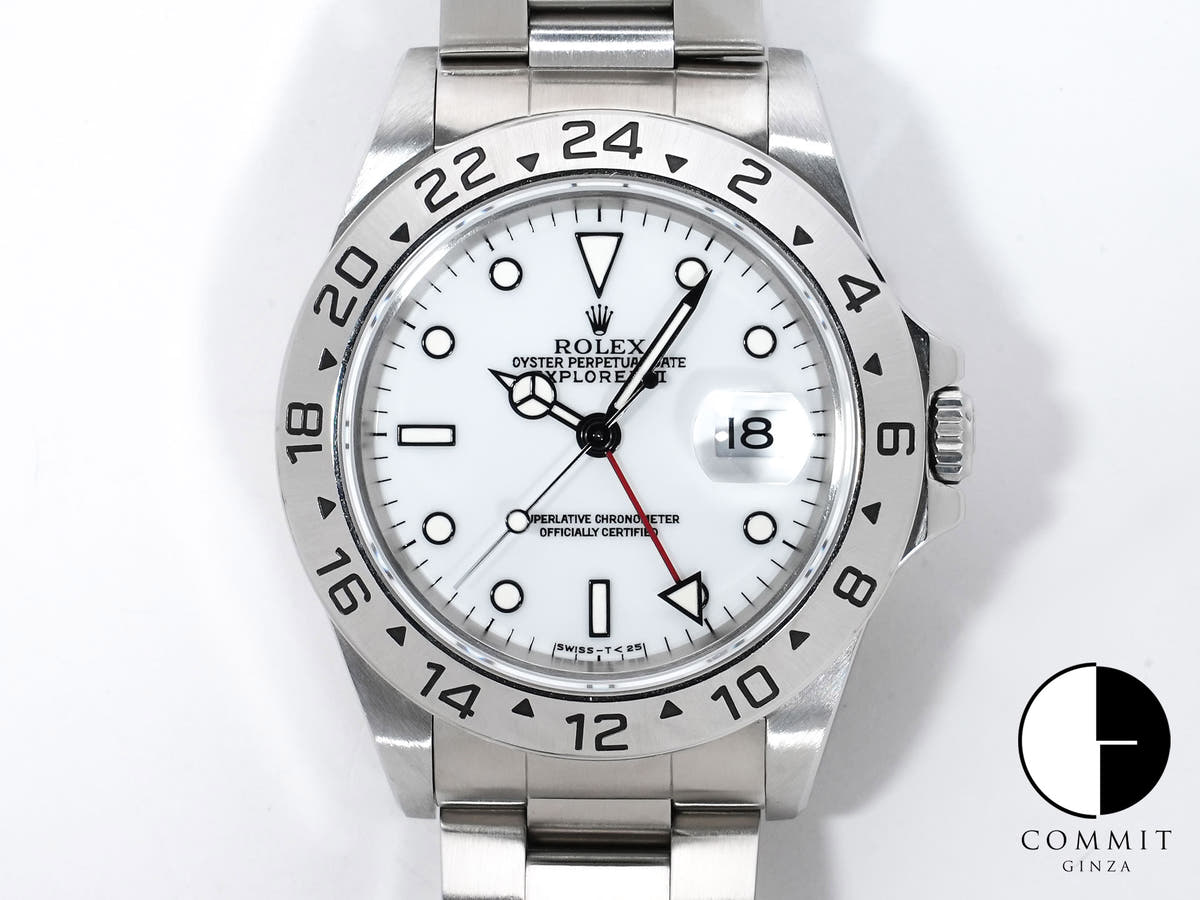 Rolex Explorer II Ref. 16570 Stainless Steel White Dial Oyster Bracelet Used mw3xqjaf